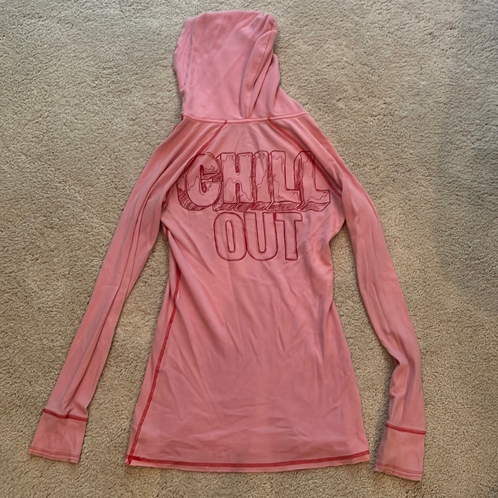 Pink Hooded Long Sleeve Top